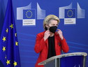 European Commission President Ursula von der Leyen gives statement on Ukraine at the EU headquarters (ANSA)