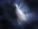 Rappresentazione artistica della cometa 238P/Read, con il ghiaccio d'acqua che si vaporizza quando l'orita si avvicina al Sole (fonte: NASA, ESA) (ANSA)