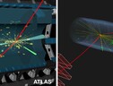 Rappresentazione grafica di collisioni negli esperimenti Atlas e Cms (fonte: CERN) (ANSA)