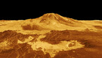 Il monte Maat su Venere, in falsi colori (fonte: David P. Anderson, SMU/NASA Science photo library) (ANSA)