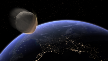 Rappresentazione artistica del passaggio ravvicinato di un asteroide alla Terra (fonte: Kevin Gill da Flickr) (ANSA)