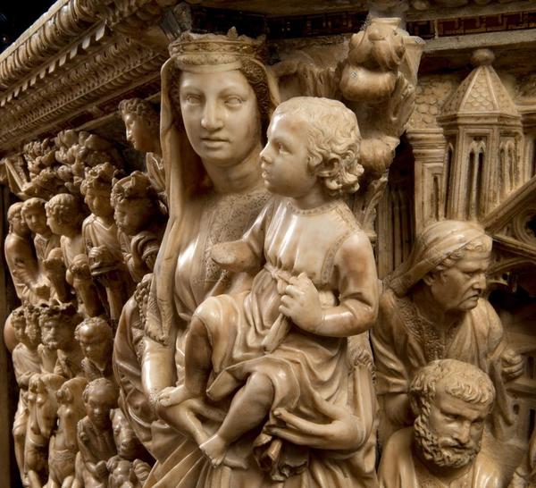 Un'immagine del pulpito di Nicola Pisano del Duomo di Siena © ANSA
