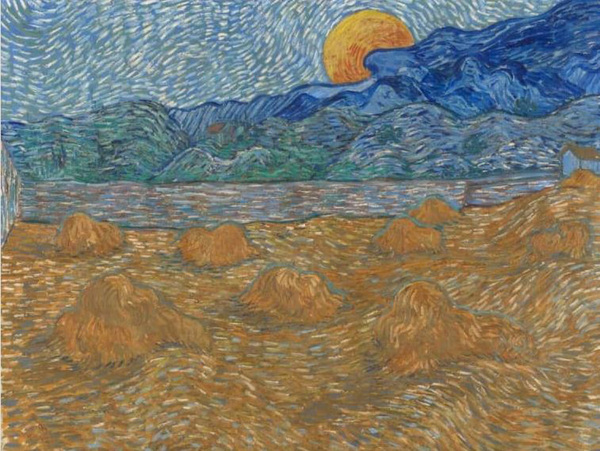 Vincent van Gogh, 'Paesaggio con covoni e luna nascente' © ANSA