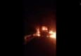 Assalto portavalori, il camion in fiamme © ANSA