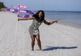 Serena Williams sulla spiaggia © Ansa
