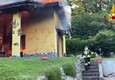 Cunardo (Varese), villa distrutta dalle fiamme: due feriti tra cui una vigile del fuoco (ANSA)