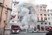 Bus in fiamme a Roma