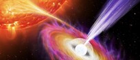 Rappresentazione artistica di come le esplosioni termonucleari alimentano i getti di una stella di neutroni (fonte: D. Futselaar, N. Degenaar, Anton Pannekoek Institute, Università di Amsterdam)