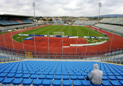 Il campo da gioco visto da una curva dello stadio Carlo Castellani di Empoli (ANSA)