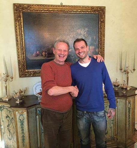 Il nuovo presidente del Palermo, l'imprenditore italo-americano Paul Baccaglini, con l'ex patron rosanero Maurizio Zamparini © ANSA