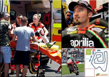 Max Biaggi cade in pista: fratture multiple, guarira' in 30 giorni © ANSA