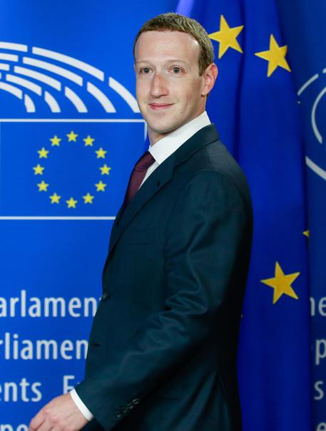 The founder and CEO of Facebook Mark Zuckerberg at the European Parliament © EPA