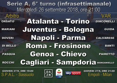 Serie A, turno infrasettimanale © ANSA