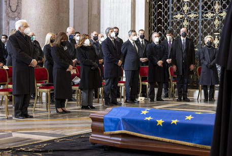 Sergio Mattarella ai funerali di David Sassoli © ANSA