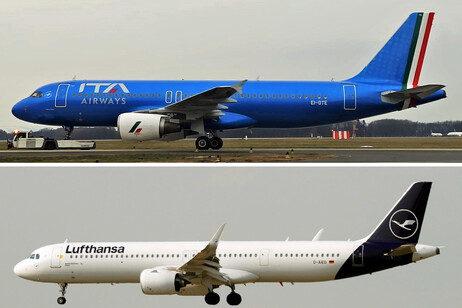 Due aerei di Ita e Lufthansa