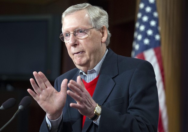 US Senate Majority Leader Republican Mitch McConnell holds year-end news conference (ANSA)