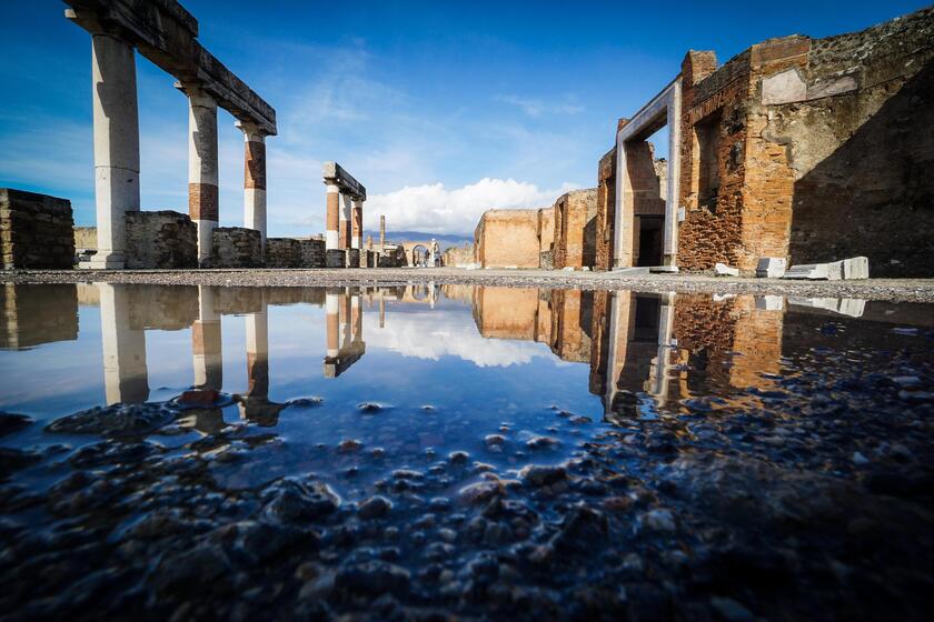 A view of the archaeological excavations of Pompeii after a rainfall - ALL RIGHTS RESERVED