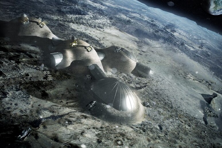 Rappresentazione artistica di una base lunare (fonte: ESA) - RIPRODUZIONE RISERVATA
