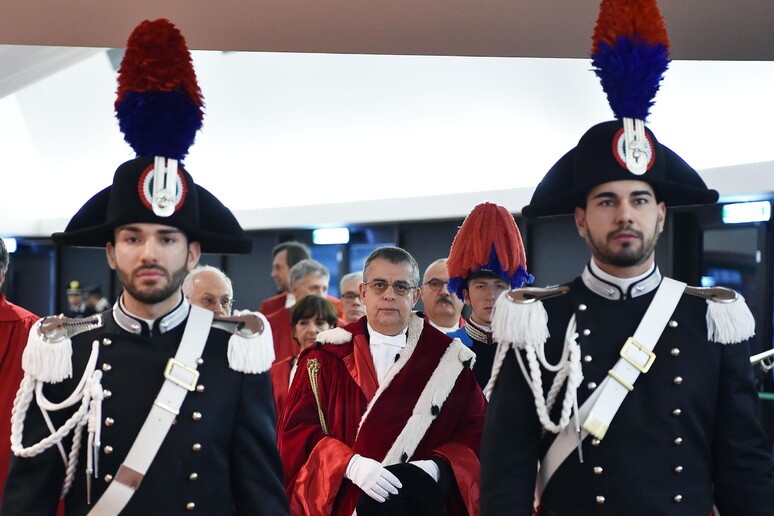 Il procuratore generale del Piemonte, Francesco Saluzzo alla Corte di Appello durante  l 'inaugurazione dell 'anno giudiziario 2018, nel Palazzo di Giustizia a Torino - RIPRODUZIONE RISERVATA
