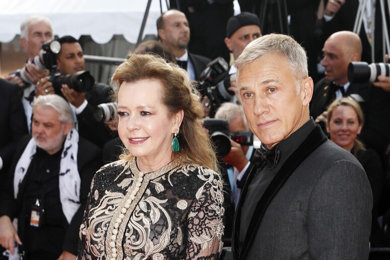 Caroline Scheufele, co-presidente di Chopard. A Cannes con l 'attore austriaco Christoph Waltz © ANSA/EPA