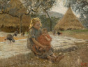 Cesare Ciani Bambini sull’aia, 1901 Olio su tela, 23,5x50,5 cm Collezione privata (ANSA)