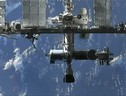 La Stazione Spaziale vista dalla cargo Dragon in avvicinamento (fonte NASA TV) (ANSA)
