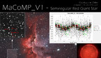 Alcuni dati relativi alla stella variabile MaCoMP_V1  (fonte: Gruppo Astrofili Palidoro). in basso a destra una gigante rossa (fonte: Kardashev Scale Wiki)  (ANSA)