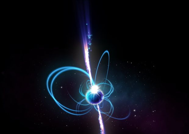 Rappresentazione artistica di una magnetar (fonte: ICRAR) © Ansa