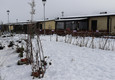 Neve sulle casette dei terremotati a Norcia (ANSA)