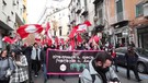 No Draghi day, sindacati di base in piazza a Napoli(ANSA)