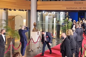 Sassoli: Draghi, Letta e Macron arrivano all'Europarlamento di Strasburgo (ANSA)