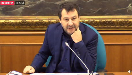Matteo Salvini durante la conferenza stampa © ANSA