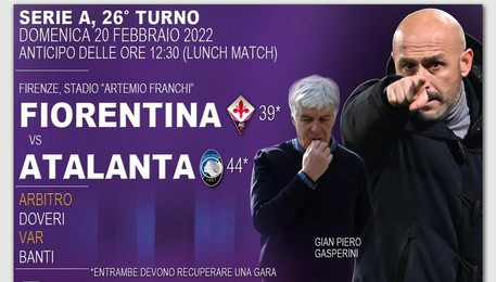 Serie A, Fiorentina-Atalanta (elaborazione) (ANSA)