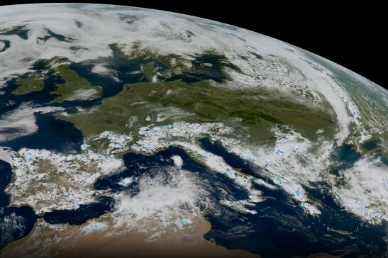 Il maltempo sull’Europa meridionale tra il 3 e 4 giugno 2023 (fonte: Eumetsat)