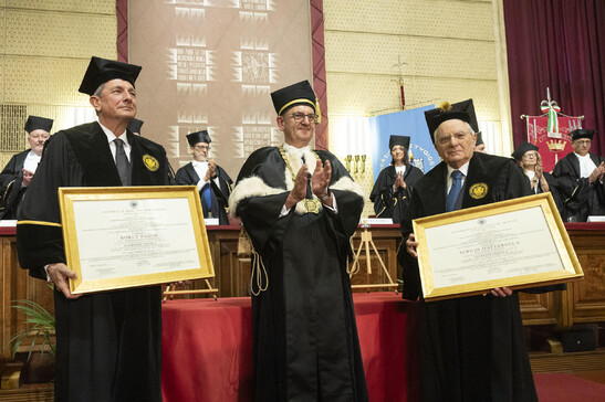 Conferita la laurea Honoris Causa a Mattarella e Pahor