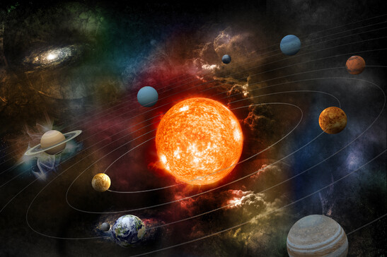 Rappresentazione artistica dei pianeti del Sistema Solare, sulle loro orbite (fonte: adventtr, iStock)