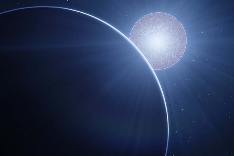 Rappresentazione artistica dell 'esopianeta Kelt-9b e della sua stella (fonte: INAF/M. Galliani) - RIPRODUZIONE RISERVATA