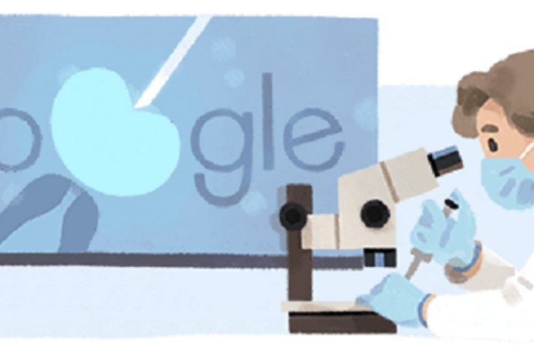 Il doodle che Google ha dedicato alla genetista britannica Ann McLaren (fonte: Google) - RIPRODUZIONE RISERVATA