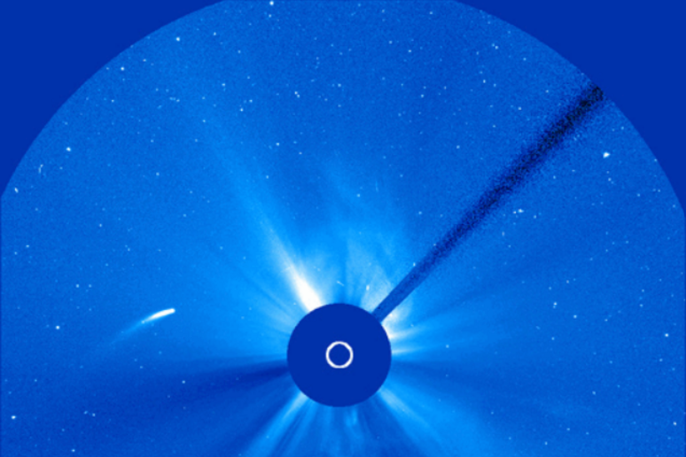 L 'avvicinamento al Sole della cometa 96P/Machholz ripreso dal telescopio spaziale Soho (fonte: SOHO) - RIPRODUZIONE RISERVATA